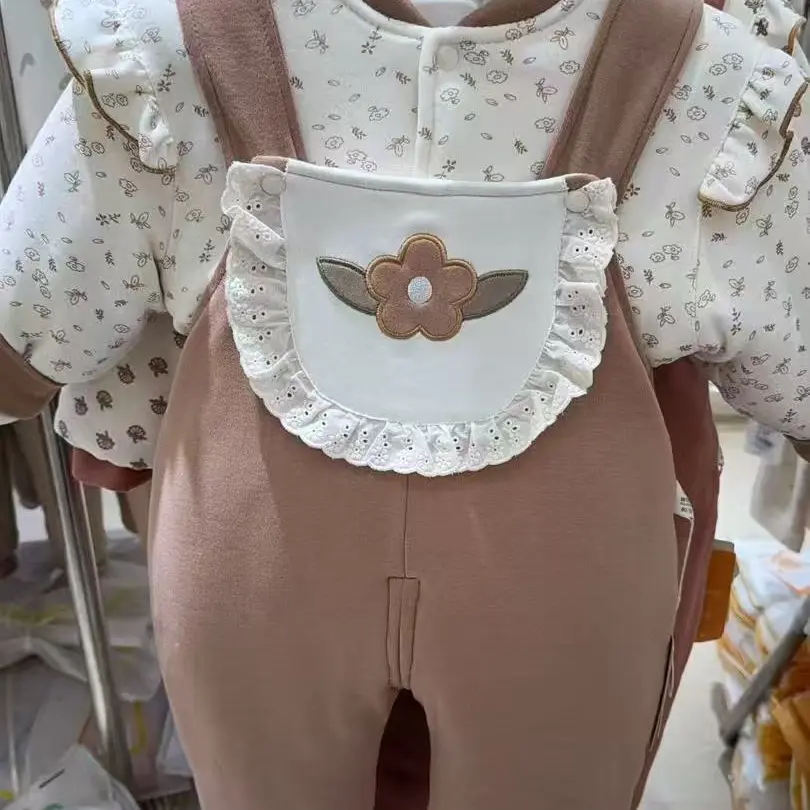 柚可贝丽500克棉花背带套(奶茶色花朵)