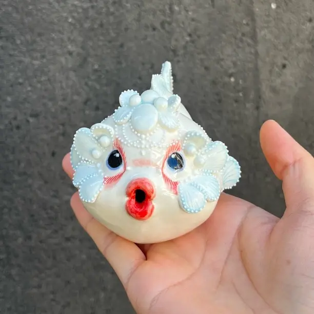 纯手工创意大美中号鱼茶宠小茶宠可爱陶瓷摆件茶室装饰