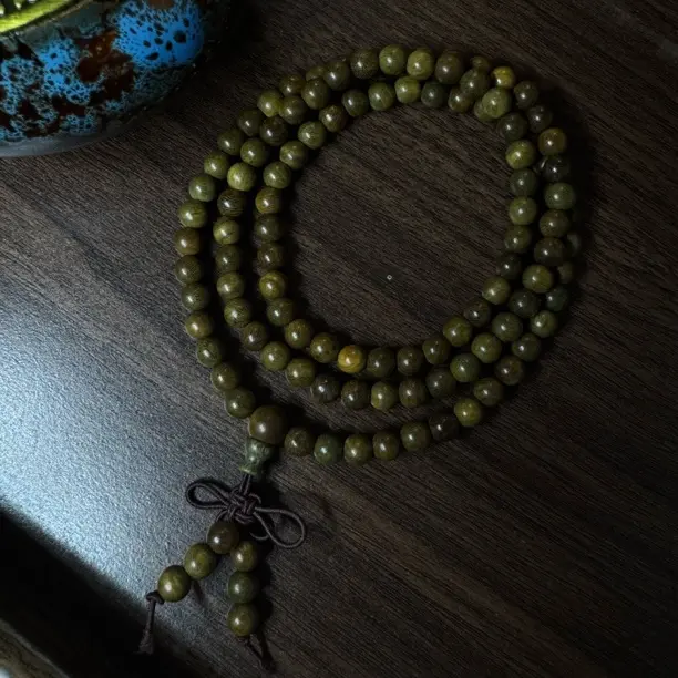 木质手链 【掌中趣】L024绿檀108颗6mm复古多圈男女盘玩手串