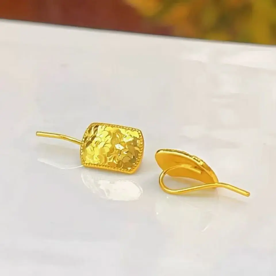 铜合金耳饰 铜合金方糖耳钉 轻奢小众女士时尚百搭耳饰
