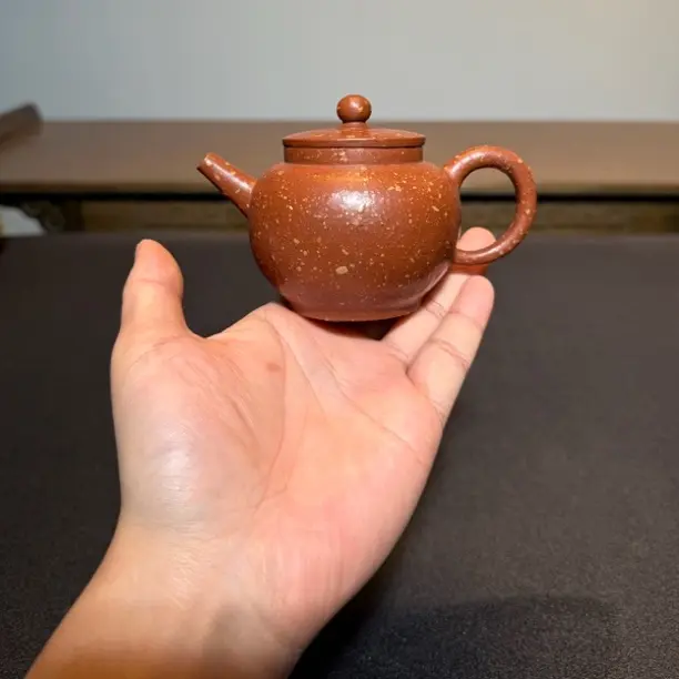 宜兴紫砂壶手磨料桂花朱泥小泥宫灯170cc