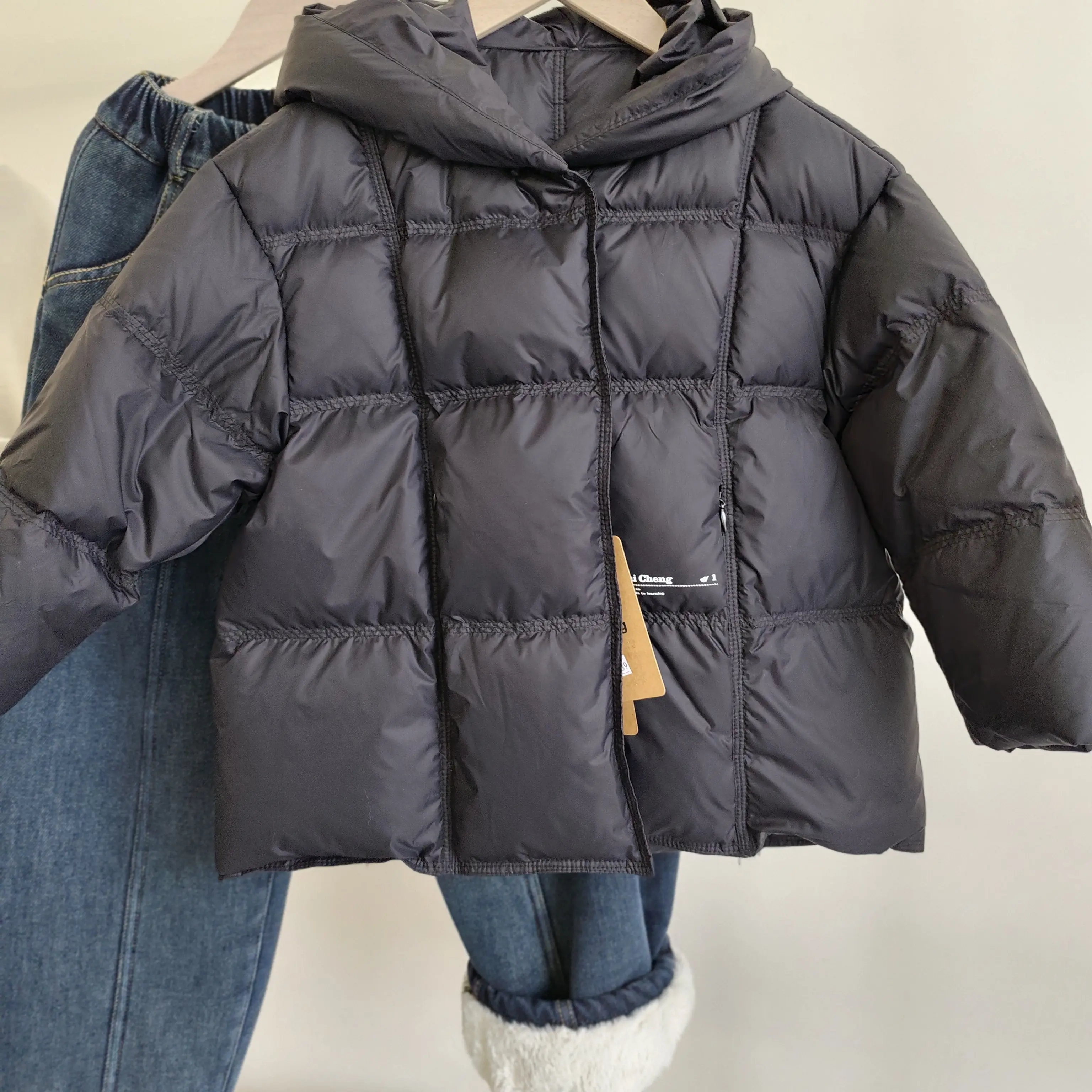 韩版秋冬新款中长款儿童加厚保暖百搭羽绒服夹克