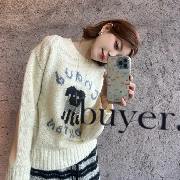 小企鹅绒软糯韩系设计感减龄百搭连帽毛衣女宽松套头针织衫