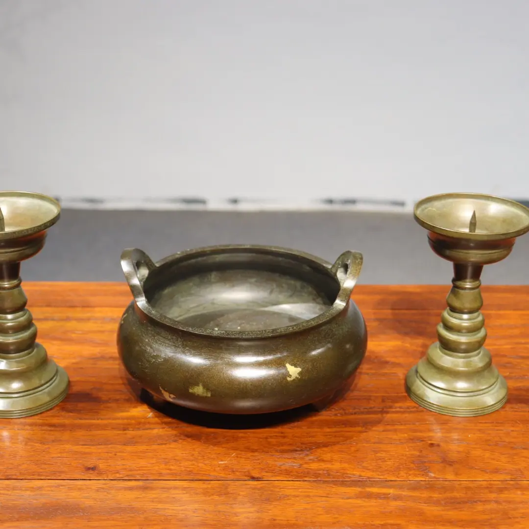 纯铜三足冲天耳复古线香供香家用小香炉摆件