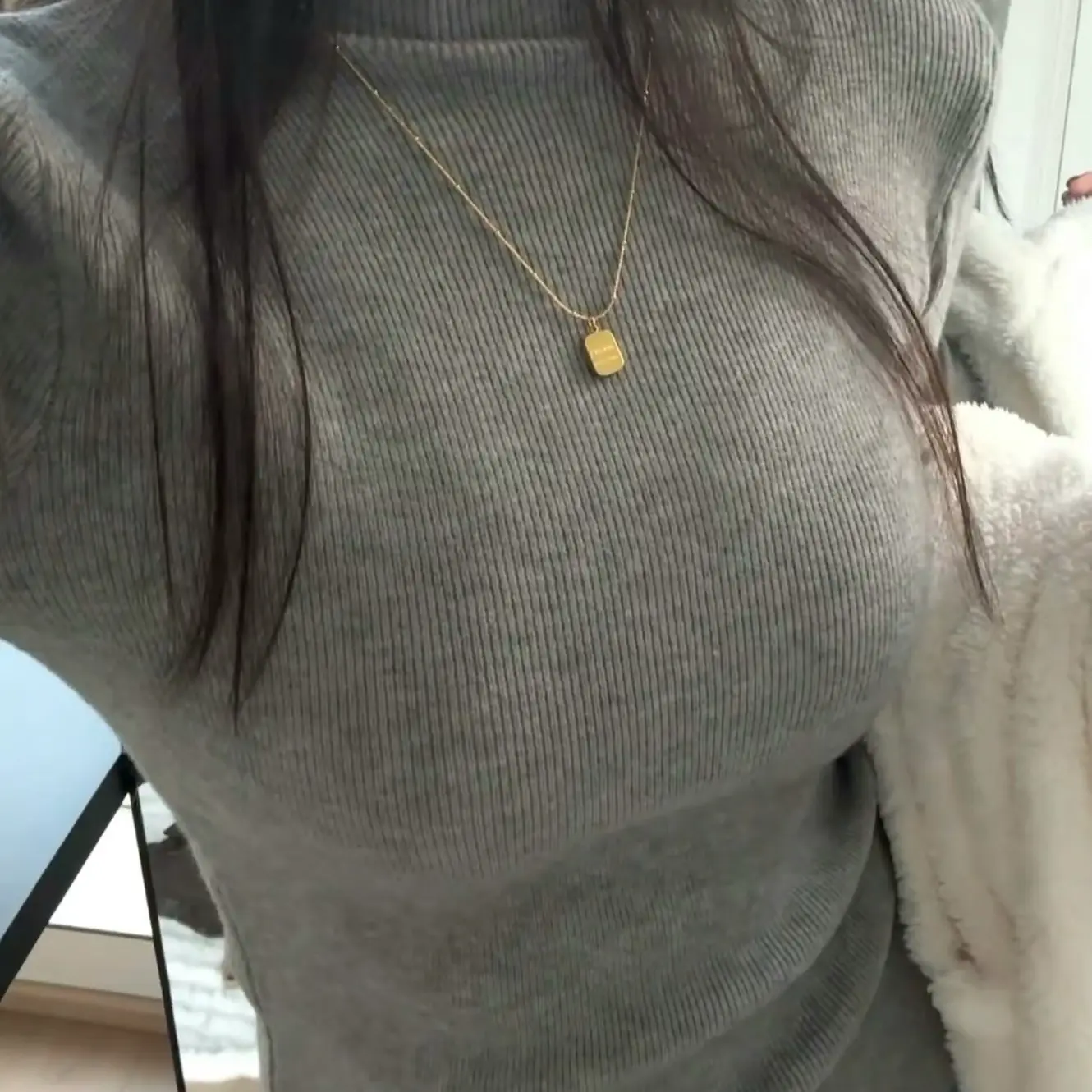 长袖针织衫修身显瘦纯色百搭学院风打底针织衫秋冬