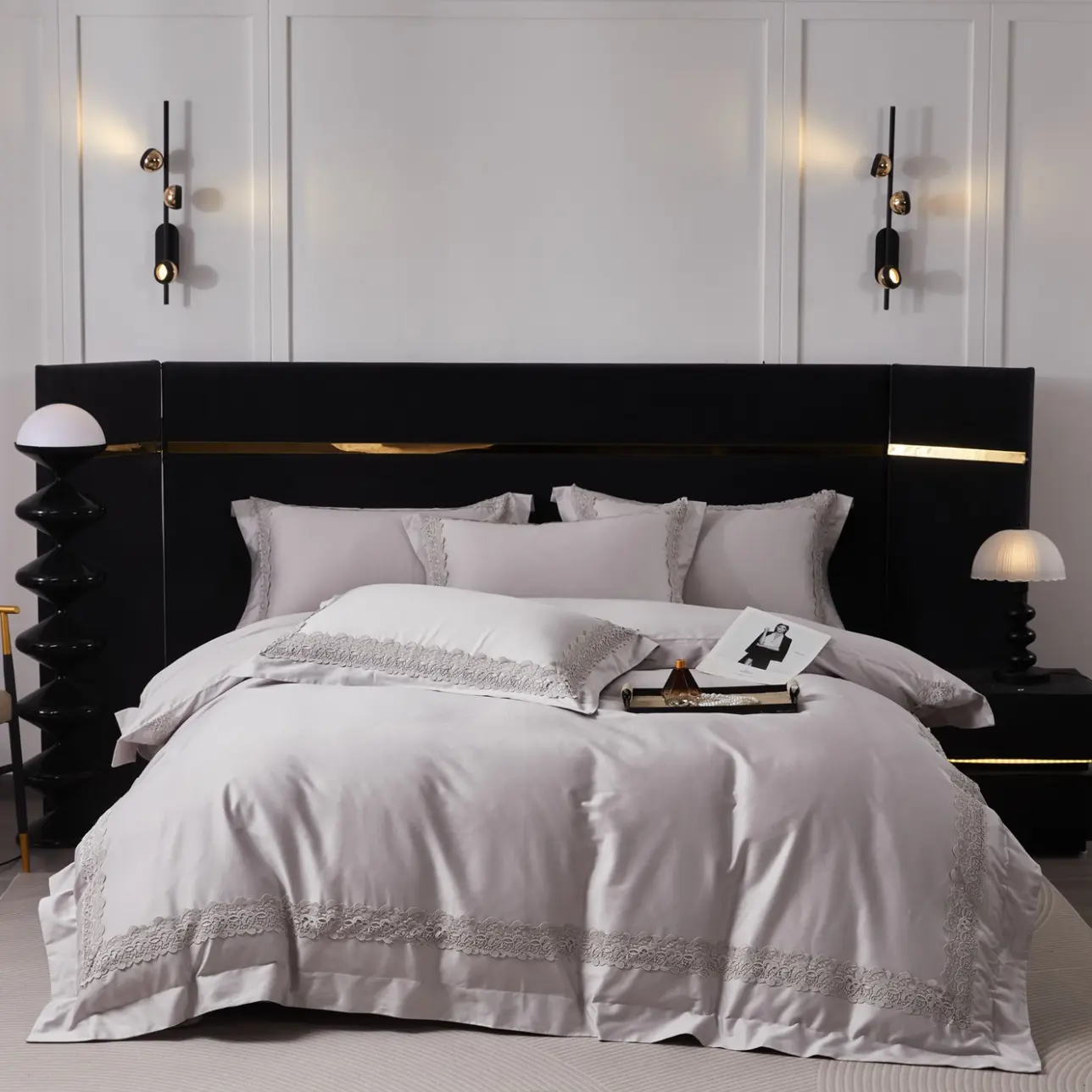 【福利】160支匹马棉花边四件套