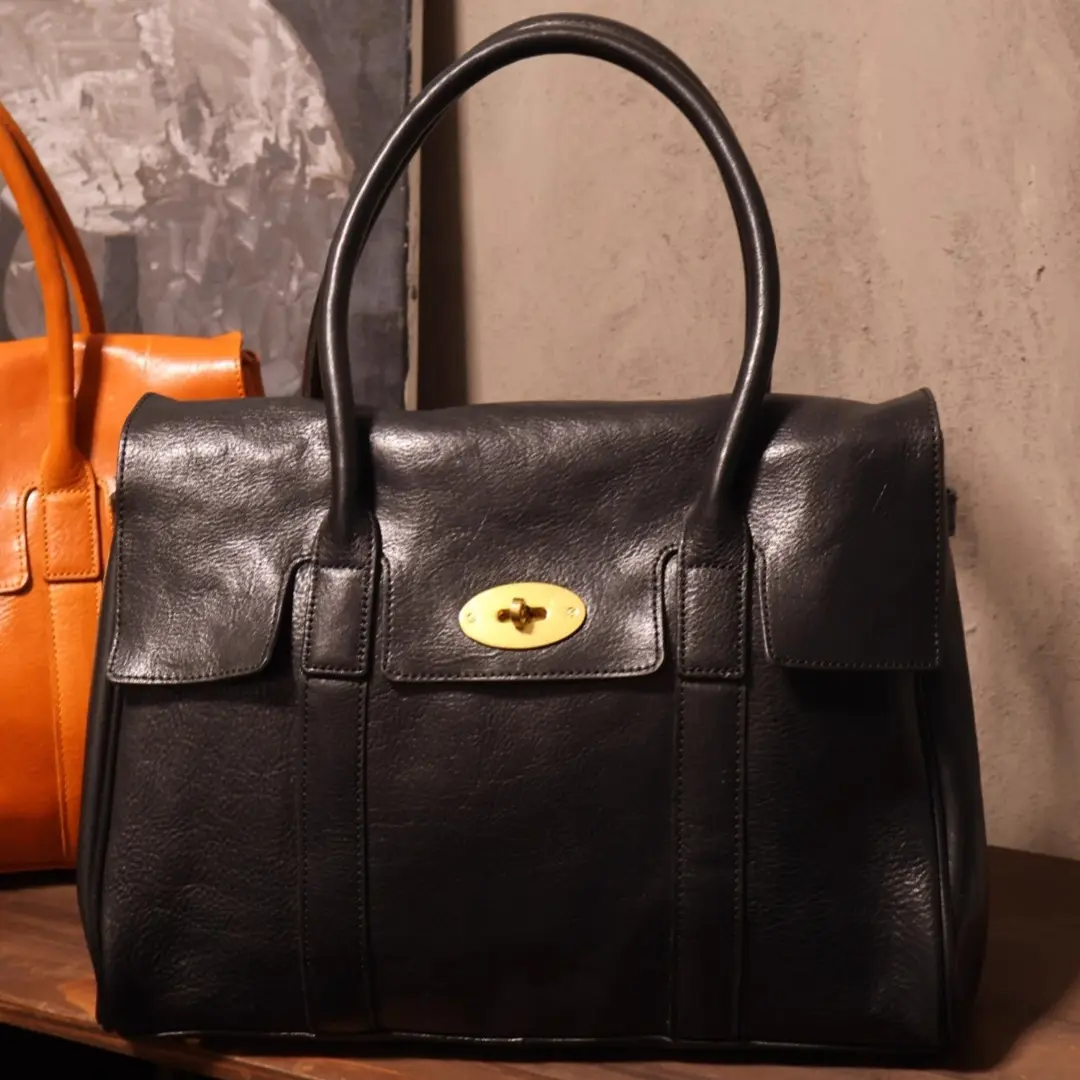 植鞣牛皮女士手提斜跨包气质时尚通勤百搭复古轻奢风女包