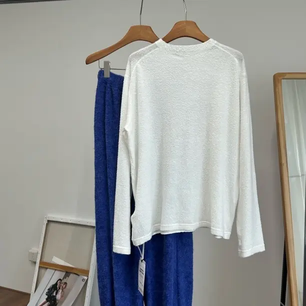 秋冬Row同女慵懒风软糯进口有机棉针织上衣日系秋冬内搭毛衣毛织