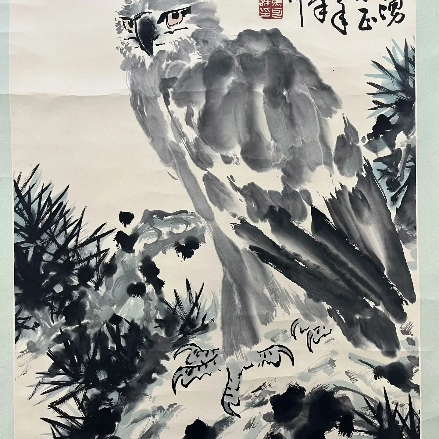 写意老鹰国画作品宣纸客厅茶室装饰画