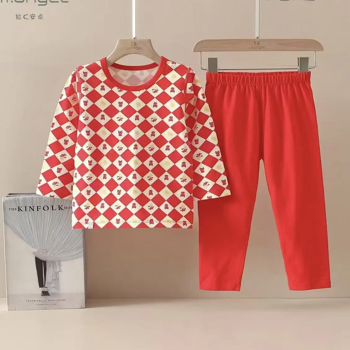 儿童红色本命年秋衣秋裤套装喜庆拜年服