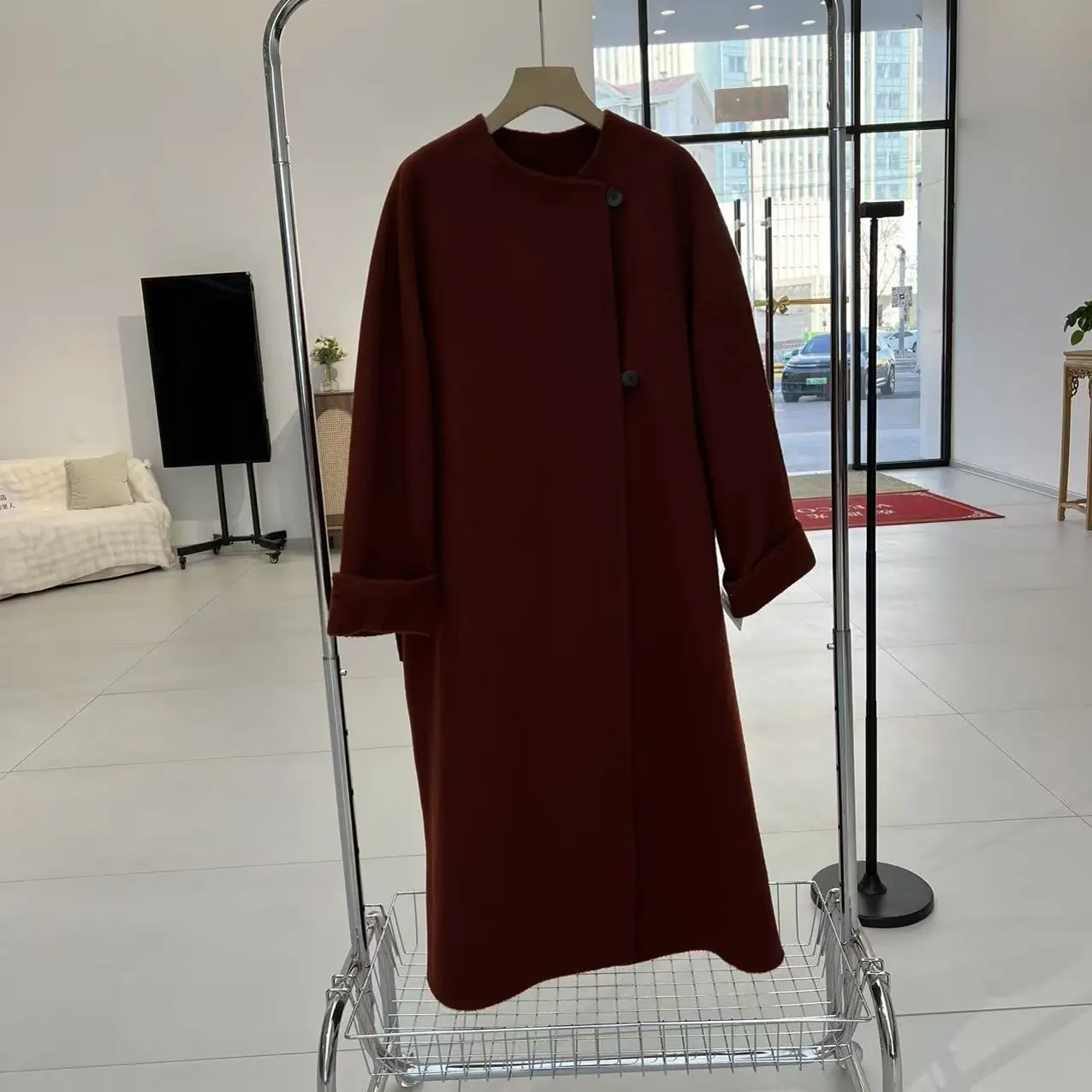 小众羊毛大衣腰带长款 10030