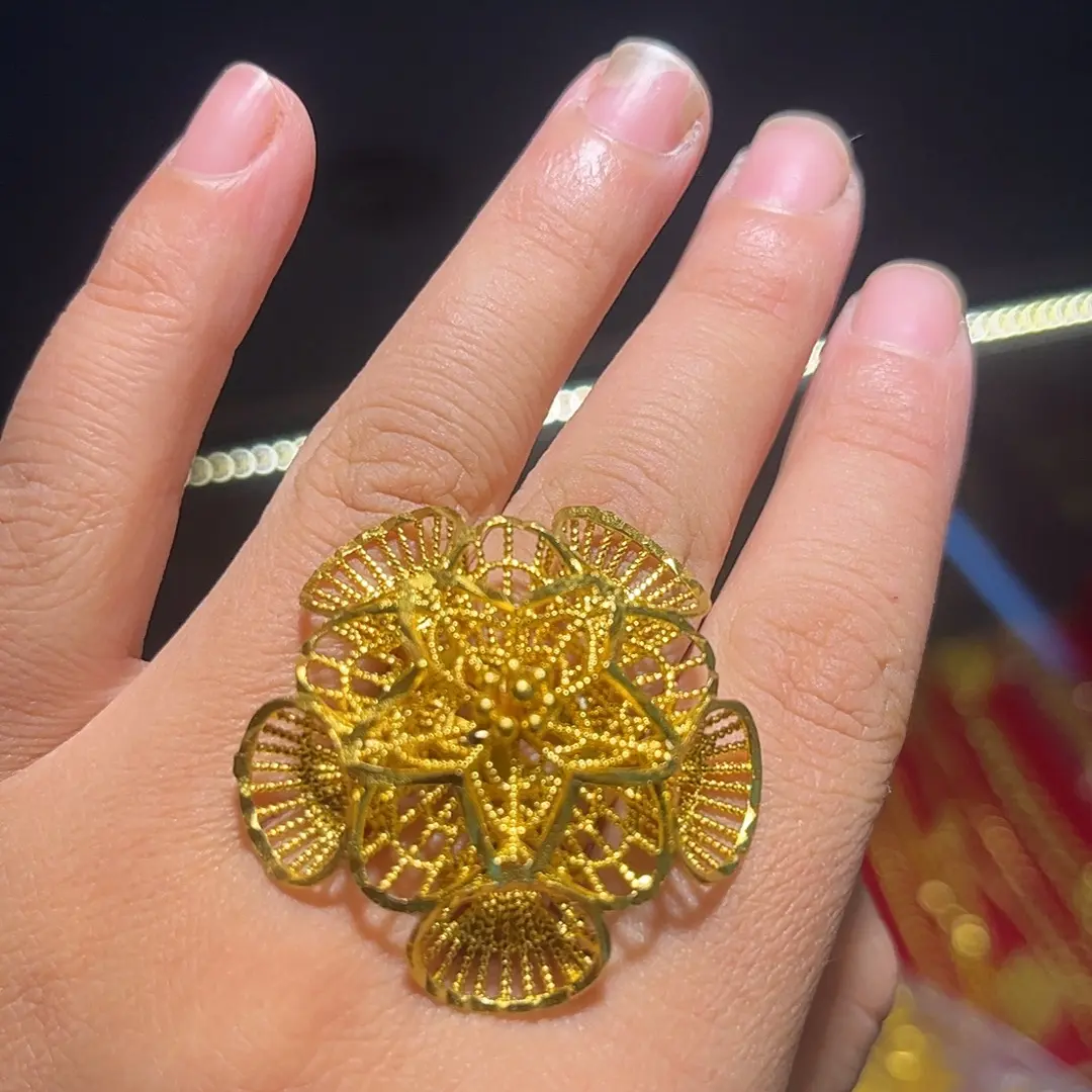 纯铜耳饰 古法金戒时尚