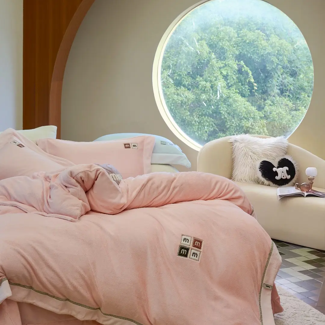 秋冬季加厚小丛绒云丝棉绒四件套保暖抗菌轻奢风床品