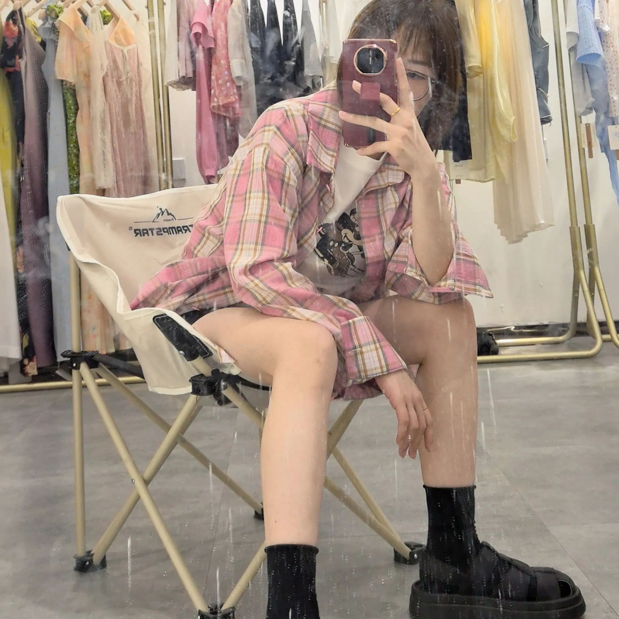 2025春夏款宽松慵懒风格子衬衫外套春秋季女款防晒衬衣休闲