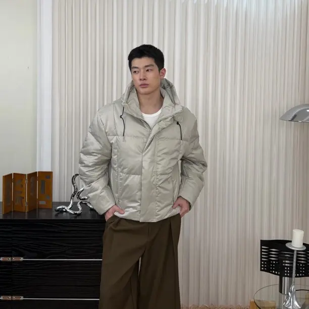 【90白鸭绒】磁吸纽扣拉链连帽工装风冬季加厚保暖情侣休闲羽绒外套