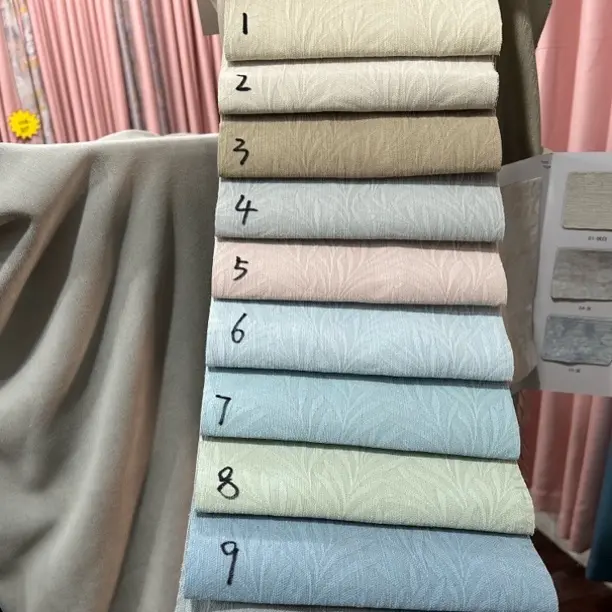 双面雪尼尔提花浮雕效果树叶纹理成品窗帘沙发面料羊绒双层纱布料