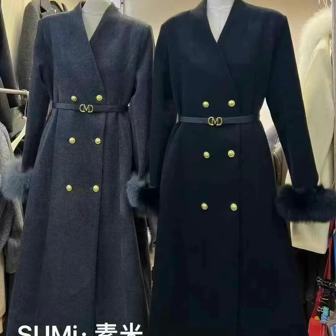 加棉拼接毛呢显瘦收腰短款小香风风衣外套女冬