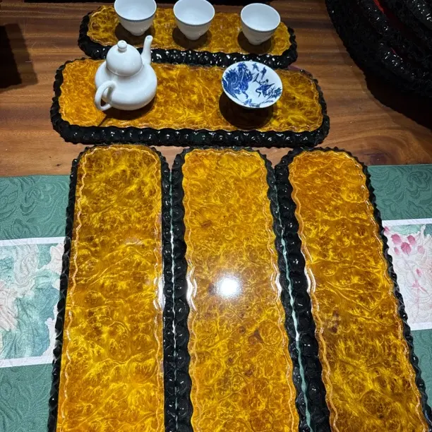 黄金樟金丝满榴花茶盘家用干泡托盘茶具