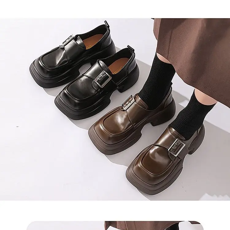 JX服饰断码乐福鞋女早秋新款增高厚底英伦风复古粗跟～直播链接