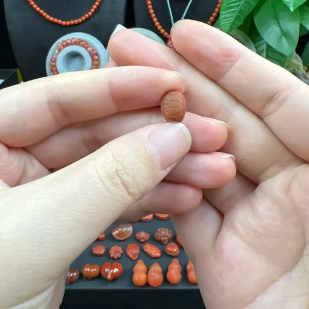 南红龟甲 卡10 可打孔 挂件配饰