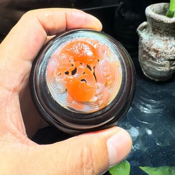 南红雕刻蒙心黑虫葫芦瓦模葫芦鸣虫具