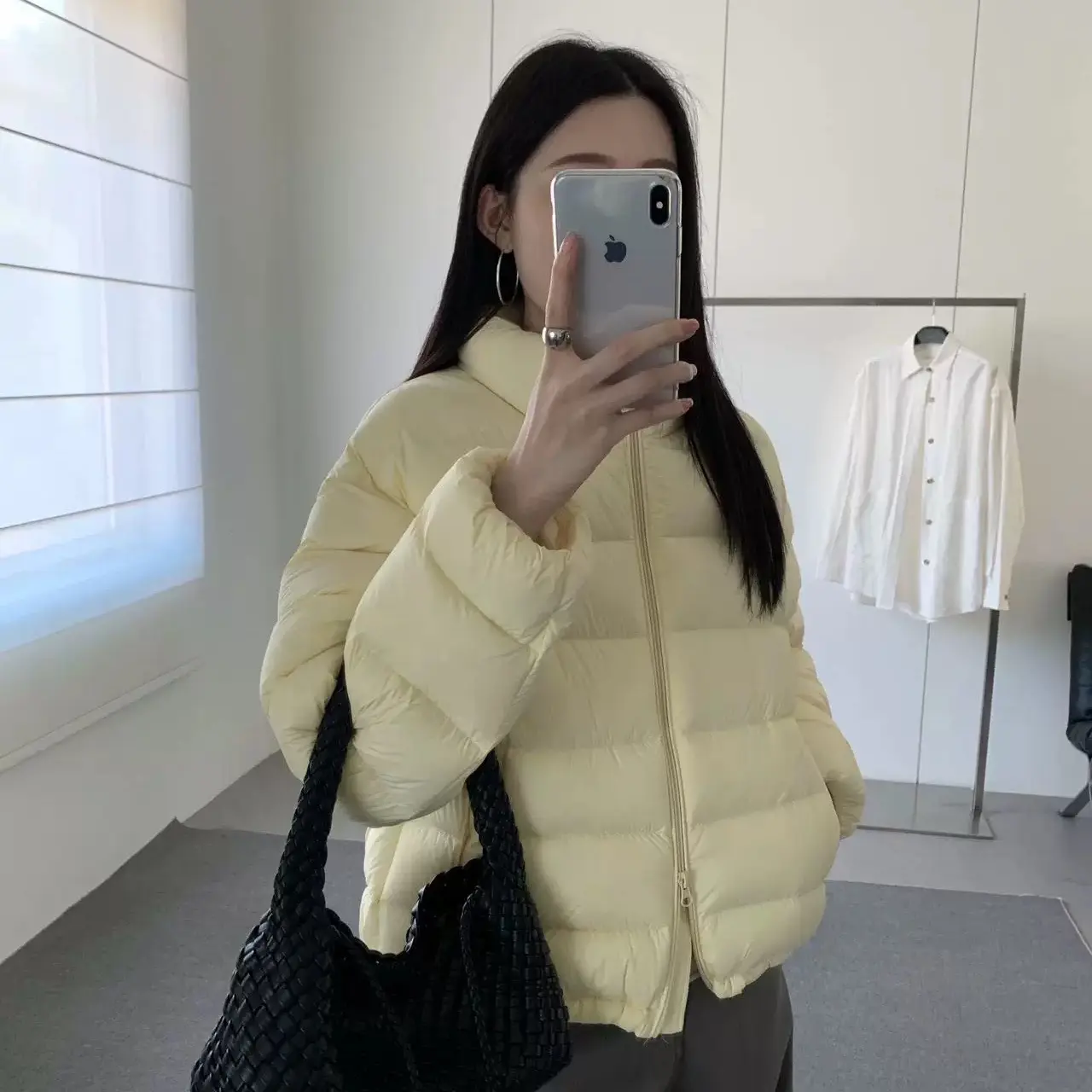 白鸭绒立领排骨短款女冬季加厚保暖韩版显瘦面包服外套休闲