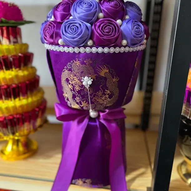 藏式手工制作的玫瑰永生花花束适合供奉送礼