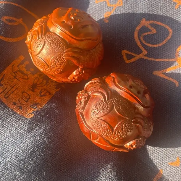天然雷击木 金蟾保健球手球