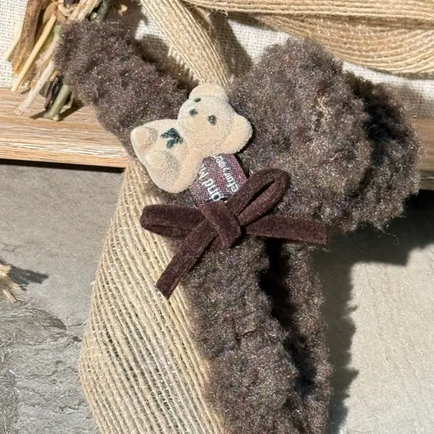 新款咖色豹纹爱心小熊毛绒抓夹高级感大号发夹