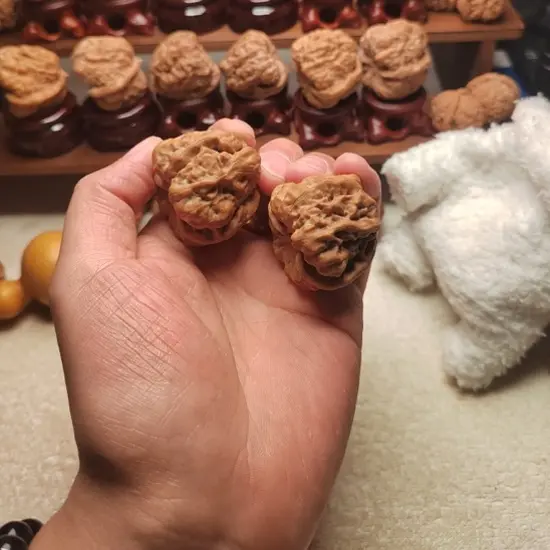 精品延庆蛤蟆头文玩核桃金蟾狮子头开背有腿有眼上色快