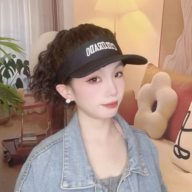 帽子假发一体羊毛卷可调节空顶帽四级可戴