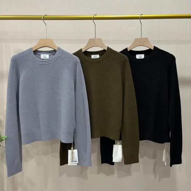 【Hua】76328秋冬季新品女士百搭14针元宝针圆领套头保暖长袖羊毛衫