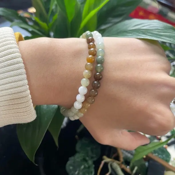 和田玉多宝圆珠手串卡6mm