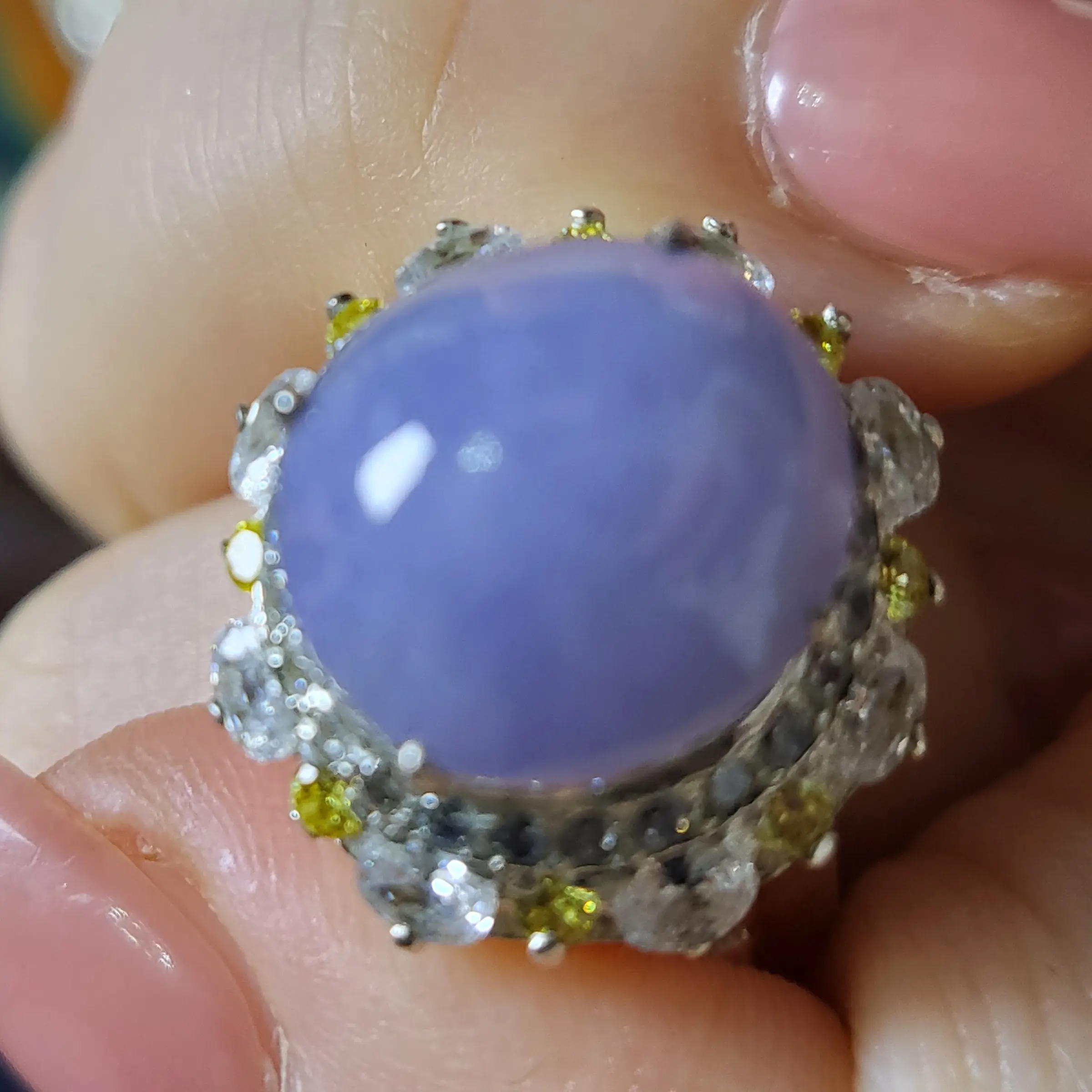 翡翠蛋面紫色天然A货缅甸翡翠