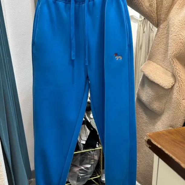 秋冬季时尚蓝色加绒运动裤舒适保暖