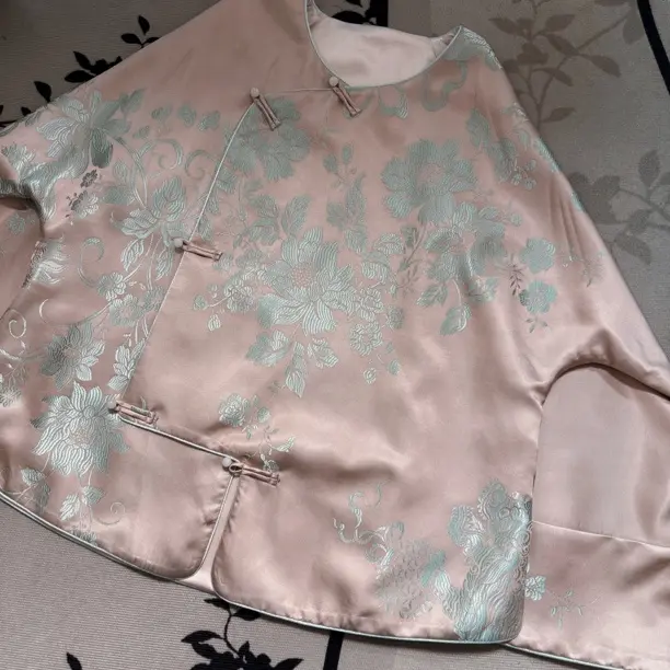 桑蚕丝新中式老缎太太服倒大袖款