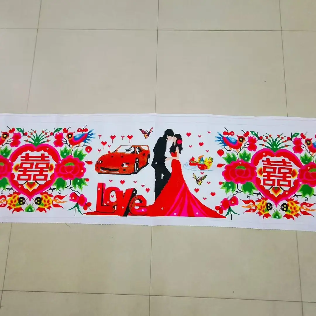 十字绣枕头精准印花民族风情结婚礼品适合卧室装饰