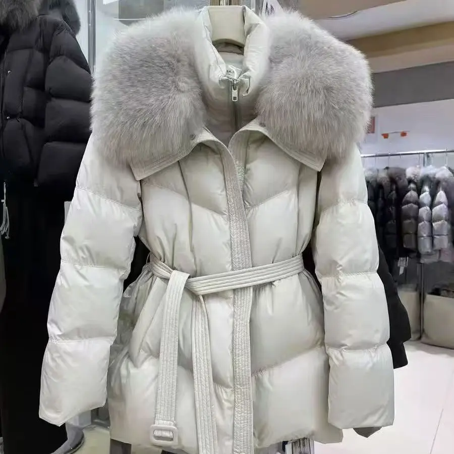 新款宽松大毛领保暖加厚鸭绒冬季短款外套