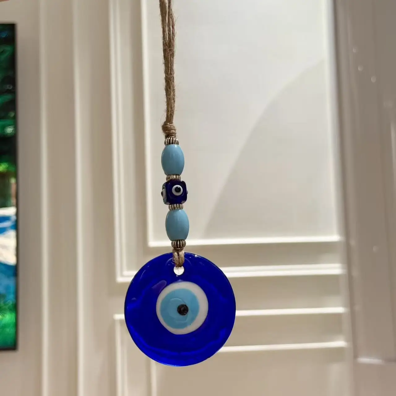evil eye jewelry 土耳其蓝色眼睛手工编织麻绳 爆款墙饰