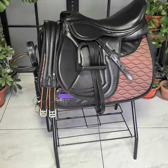 纯进口牛皮障碍马鞍全套