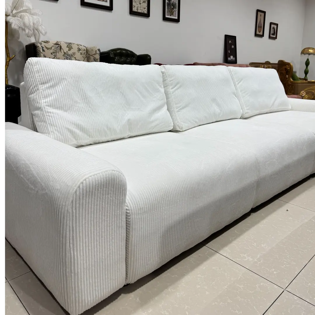 法式复古意式别墅客厅大小户型豆腐块沙发模块直排灯芯绒布艺沙发