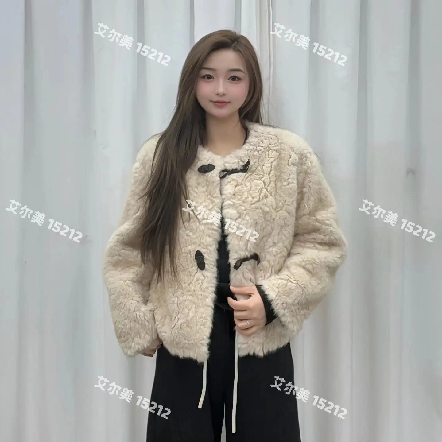 冬季立领加厚保暖短款毛毛外套韩系百搭复古风休闲上衣212