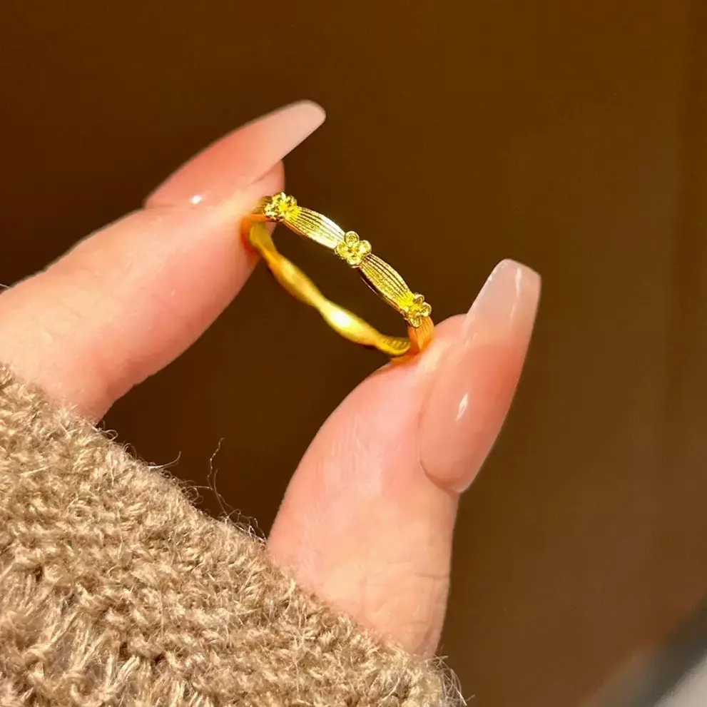 铜合金戒指 铜合金小桂花女款轻奢小众新中式指环多样性