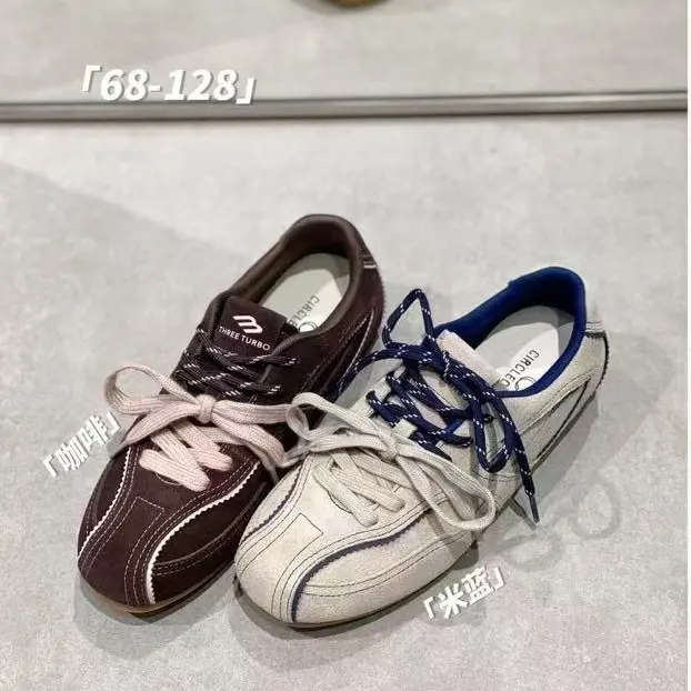 圆典2025年春季新款韩版系带潮流时尚女休闲低帮德训鞋