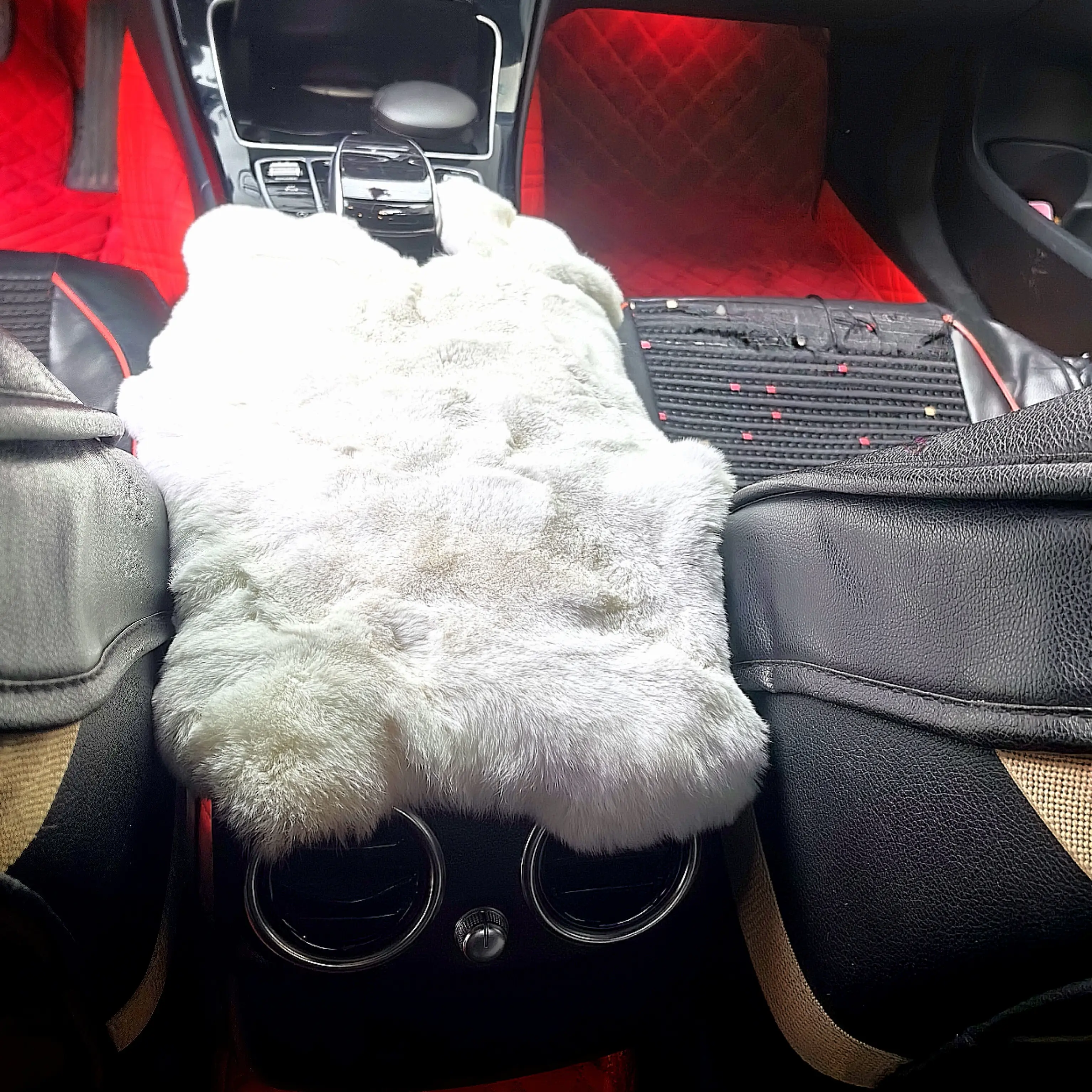 冬季通用毛绒加厚汽车中央扶手箱垫