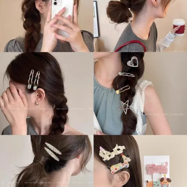 （直播间扣号再下单）ins发夹发卡边夹抓夹发箍头绳甜美发饰