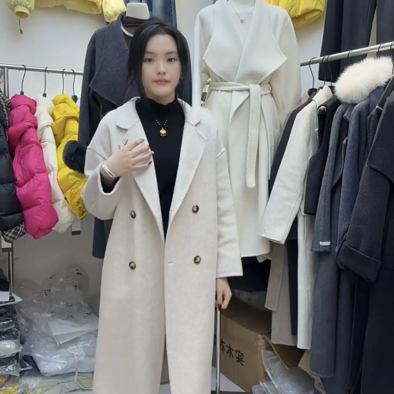 长款双面大衣百搭经典显瘦