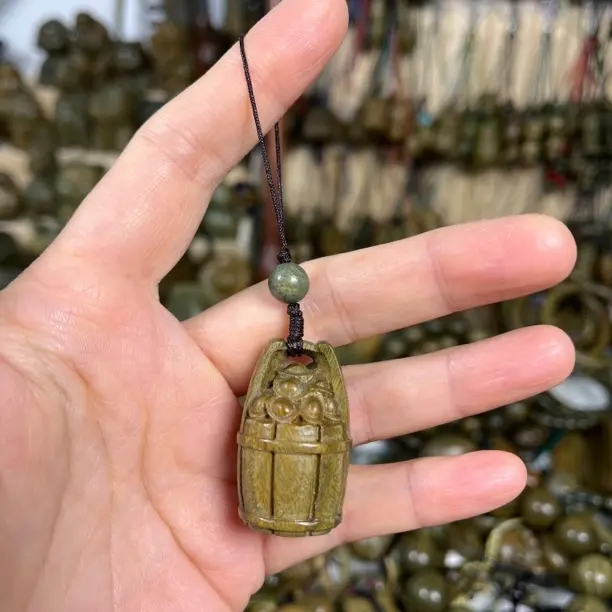 阿根廷绿檀一桶金手机挂，钥匙扣，高度3.4