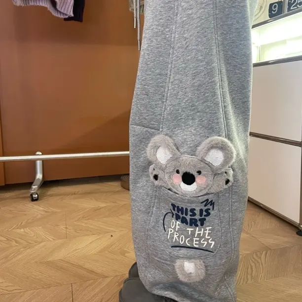 冬季新款加绒加厚宽松显瘦卫裤