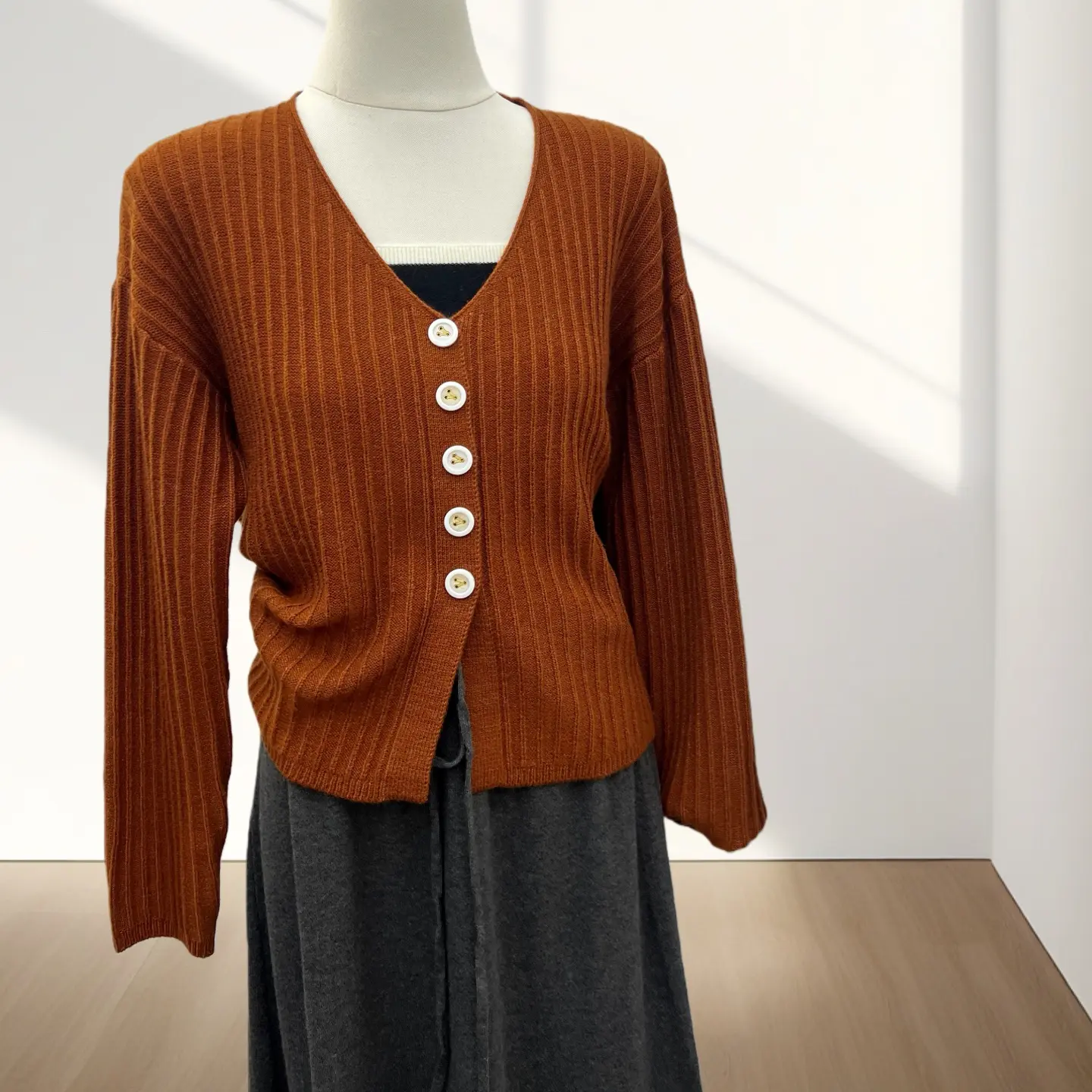 秋冬新款韩系慵懒风针织开衫时尚百搭宽松显瘦上衣